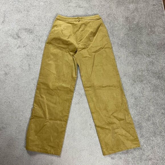 Cider Womens Size Medium Wide Leg Pants Yellow Mustard Pockets Zip Front - Picture 2 of 3